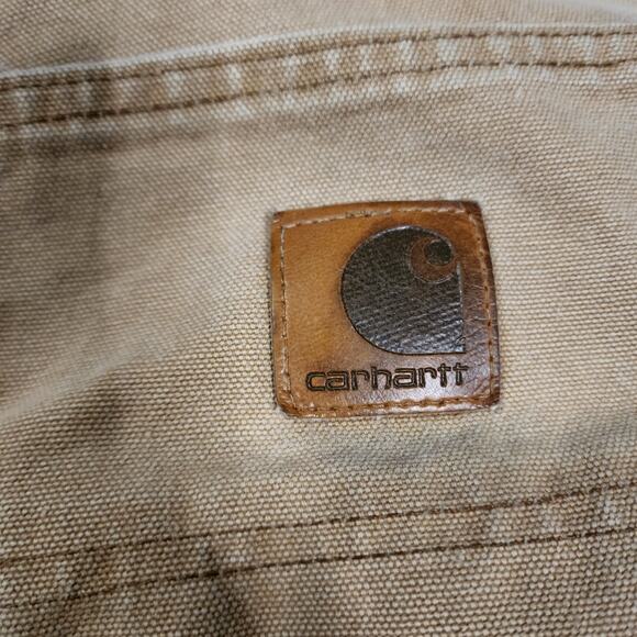 Carhartt Men's Carpenter shorts beige no size tag waist measures 36 2321 - Picture 5 of 5